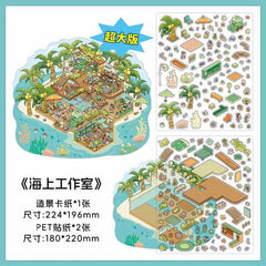 Island Shop DIY 3D Scene Stickers 2 Cute Miniature Scenes high ranking