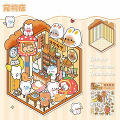 Furry Friends Tycoon DIY 3D Scene Stickers 4 Cute Miniature Scenes advanced