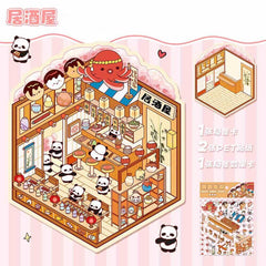 Furry Friends Tycoon DIY 3D Scene Stickers 4 Cute Miniature Scenes advanced