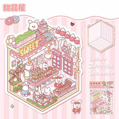 Furry Friends Tycoon DIY 3D Scene Stickers 4 Cute Miniature Scenes advanced