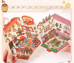 Critter Shop DIY 3D Scene Stickers 4 Cute Miniature Scenes advanced