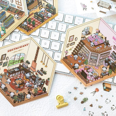 Panda Home Collection DIY 3D Scene Stickers 4 Cute Miniature Scenes beginner