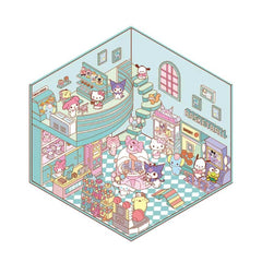 Sanrios Party DIY 3D Scene Stickers 4 Cute Miniature Scenes beginner