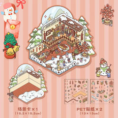 Happy Party DIY 3D Scene Stickers 4 Cute Miniature Scenes intermediate