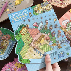 Happy Party DIY 3D Scene Stickers 4 Cute Miniature Scenes intermediate