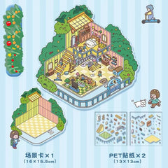 Happy Party DIY 3D Scene Stickers 4 Cute Miniature Scenes intermediate