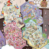 Playing Game DIY 3D Scene Stickers - 4 Cute Miniature Scenes high ranking