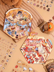 Capybara World DIY 3D Scene Stickers 4 Cute Miniature Scenes