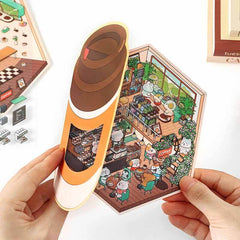 Fun Dessert House DIY 3D Scene Stickers - 3 Cute Miniature Scenes-Cake Bakery intermediate