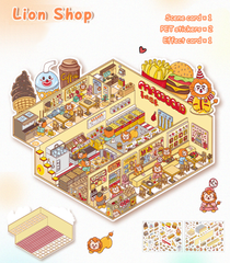 The Wild Syndicate DIY 3D Scene Stickers 3 Lovely Miniature Scenes-House Apartment Office high ranking