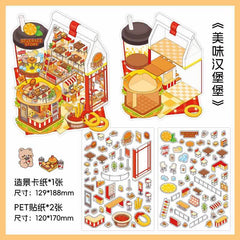 Epicurean Haven DIY 3D Scene Stickers 4 Cute Miniature Scenes high ranking