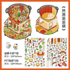 Epicurean Haven DIY 3D Scene Stickers 4 Cute Miniature Scenes high ranking