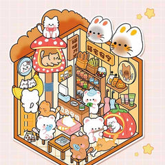 Furry Friends Tycoon DIY 3D Scene Stickers 4 Cute Miniature Scenes advanced