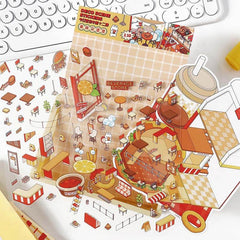 Epicurean Haven DIY 3D Scene Stickers 4 Cute Miniature Scenes high ranking