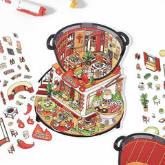 Epicurean Haven DIY 3D Scene Stickers 4 Cute Miniature Scenes high ranking