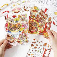 Epicurean Haven DIY 3D Scene Stickers 4 Cute Miniature Scenes high ranking