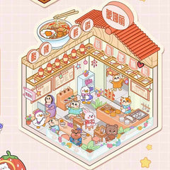 Furry Friends Tycoon DIY 3D Scene Stickers 4 Cute Miniature Scenes advanced