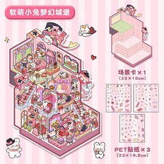 Playing Game DIY 3D Scene Stickers - 4 Cute Miniature Scenes high ranking