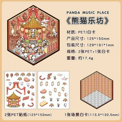 Panda House DIY 3D Scene Stickers - 4 Cute Miniature Scenes beginner