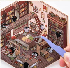 Animal Small Business DIY 3D Scene Stickers 4 Cute Miniature Scenes advanced