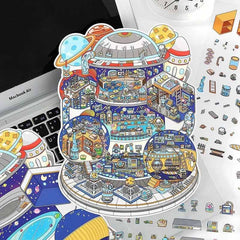 Ethereal Escape DIY 3D Scene Stickers 2 Cute Miniature Scenes difficulty