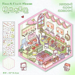 Fluffy Sweet Haven DIY 3D Scene Stickers 4 Cute Miniature Scenes advanced