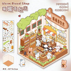 Fluffy Sweet Haven DIY 3D Scene Stickers 4 Cute Miniature Scenes advanced