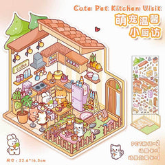 Furry Friends’ Town DIY 3D Scene Stickers Lovely Miniature Scenes beginner