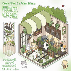 Furry Friends’ Town DIY 3D Scene Stickers Lovely Miniature Scenes beginner