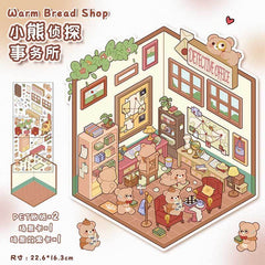 Furry Friends’ Town DIY 3D Scene Stickers Lovely Miniature Scenes beginner