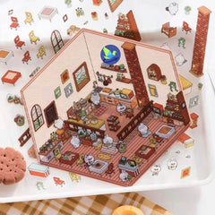 Animal Small Business DIY 3D Scene Stickers 4 Cute Miniature Scenes advanced