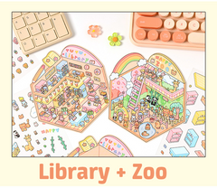 Popular Venues DIY 3D Sticker Collection - 8 Cute Miniature Scenes advanced