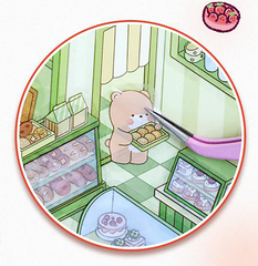 Fresh Bakes & Quick Stops DIY 3D Scene Stickers 2 Lovely Miniature Scenes-Bear Bakery convience store candy sweet beginner