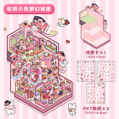 Cute 3D scene collage landscape sticker hand account sticker DIY high ranking