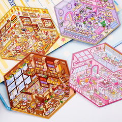 Cozy Critter Shops DIY 3D Sticker Collection 4 Cute Miniature Scenes advanced