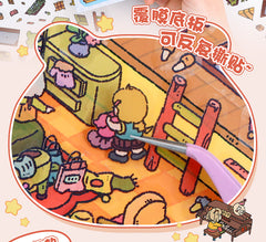 Cute 3D scene collage landscape sticker hand account sticker DIY difficulty