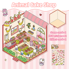 Critter Shop DIY 3D Scene Stickers 4 Cute Miniature Scenes advanced