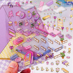 Cozy Critter Shops DIY 3D Sticker Collection 4 Cute Miniature Scenes advanced