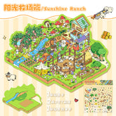 Cute 3D scene collage landscape sticker hand account sticker DIY difficulty