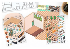 Fun Dessert House DIY 3D Scene Stickers - 3 Cute Miniature Scenes-Cake Bakery intermediate