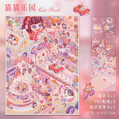 Large scene sticker 3D sticker DIY decompression difficulty