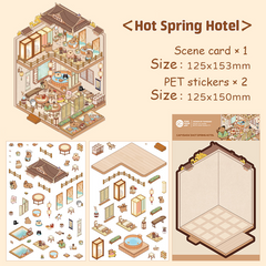 Capybara World DIY 3D Scene Stickers 4 Cute Miniature Scenes