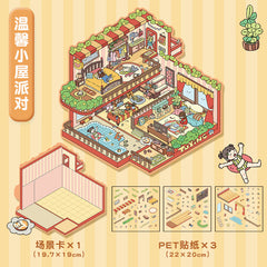 Cute 3D scene collage landscape sticker hand account sticker DIY high ranking