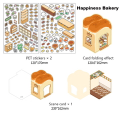 Fun Dessert House DIY 3D Scene Stickers - 3 Cute Miniature Scenes-Cake Bakery intermediate