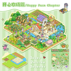 Cute 3D scene collage landscape sticker hand account sticker DIY difficulty