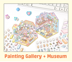 Popular Venues DIY 3D Sticker Collection - 8 Cute Miniature Scenes advanced