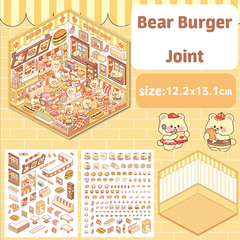 Cozy Critter Shops DIY 3D Sticker Collection 4 Cute Miniature Scenes advanced