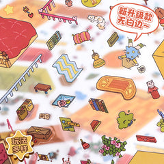 Cute 3D scene collage landscape sticker hand account sticker difficulty
