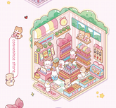 Fresh Bakes & Quick Stops DIY 3D Scene Stickers 2 Lovely Miniature Scenes-Bear Bakery convience store candy sweet beginner