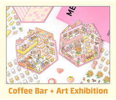 Popular Venues DIY 3D Sticker Collection - 8 Cute Miniature Scenes advanced